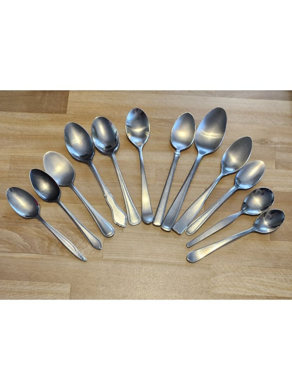 12- Mismatched Stainless Steel Spoons Cutlery Flatware Teaspoons Tablespoons Var